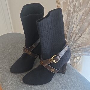 Ileather Louis Vuitton sock boots women